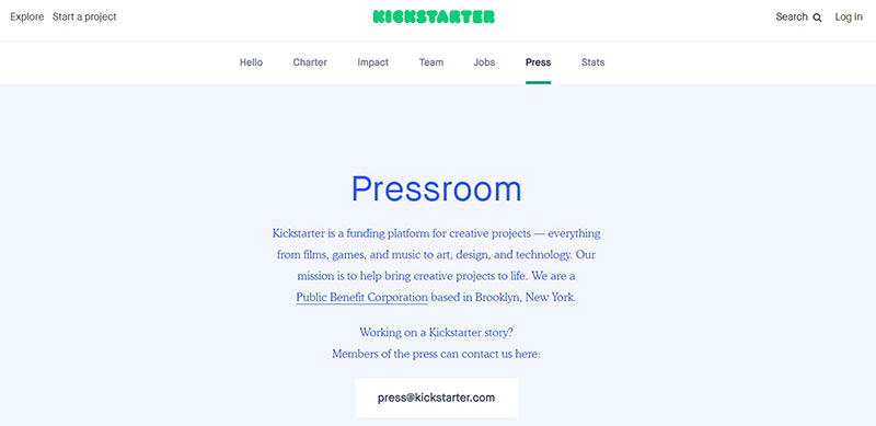 Kickstarter press kit 