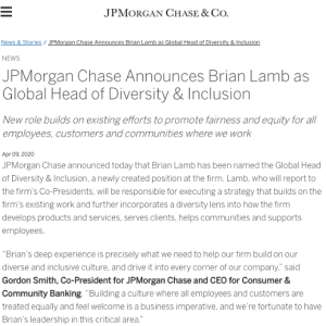 JP Morgan Chase Press Release Example