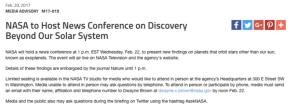 NASA press release example