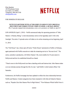 Netflix Press Release Example