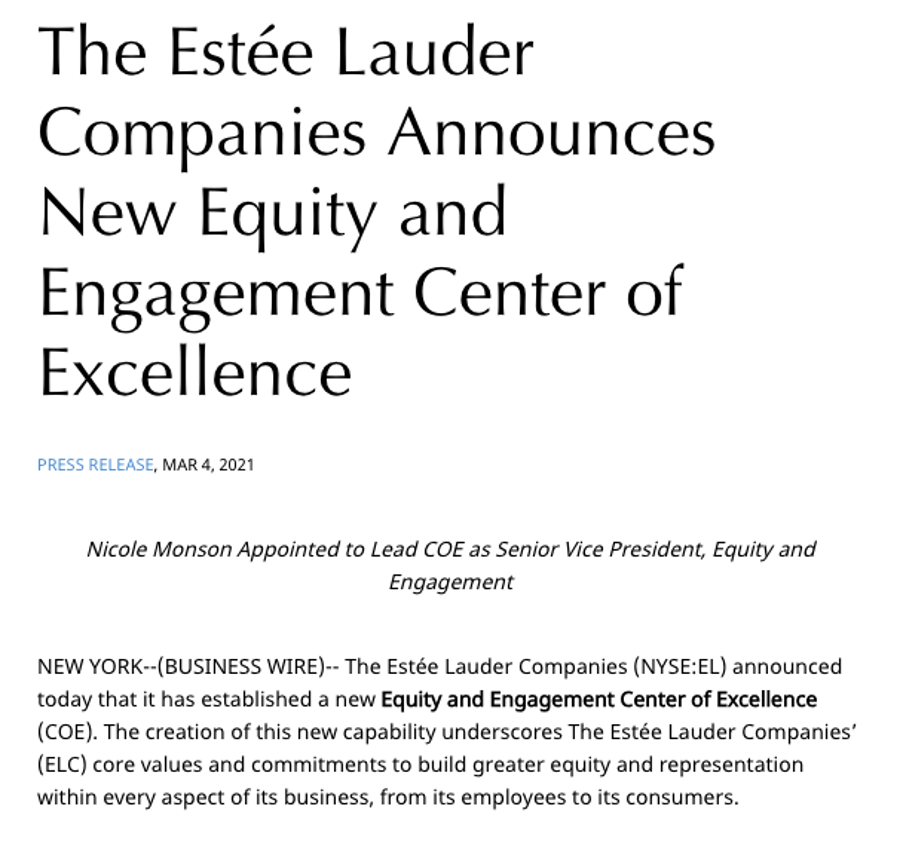 Estée Lauder Press Release