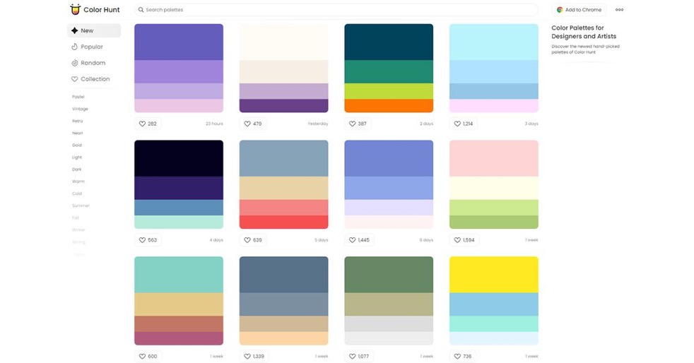 Color Palette Generator Websites Color Hunt